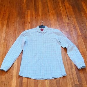 Hugo Boss Sky Blue and Black Stripes Slim Fit